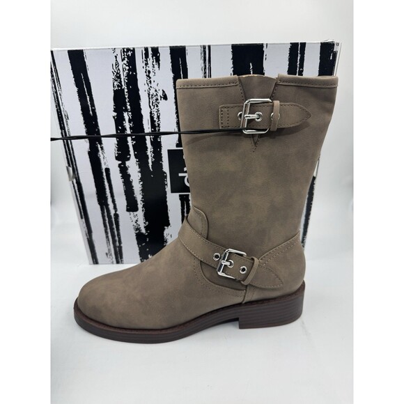 Dv By Dolce Vita Women Side Zip Buckle Moto Bike Boot Dark Taupe Size 8 - Picture 12 of 16